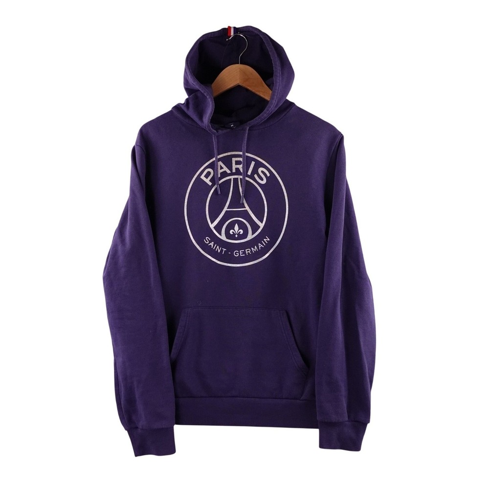 Paris Saint-Germain PSG Mens‎ Navy Blue Fleece Pullover Hoodie Sweatshirt Size M